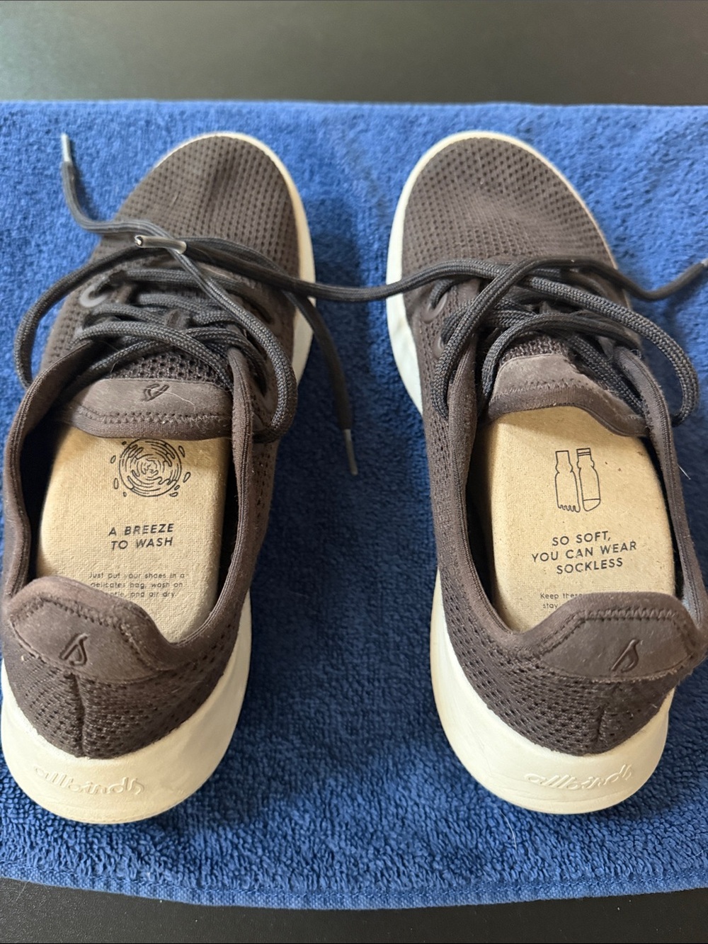 allbirds Women's Brown Knit Sneakers with Cream Soles